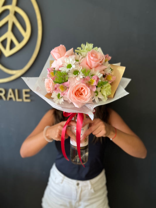 Pink or white and flowers