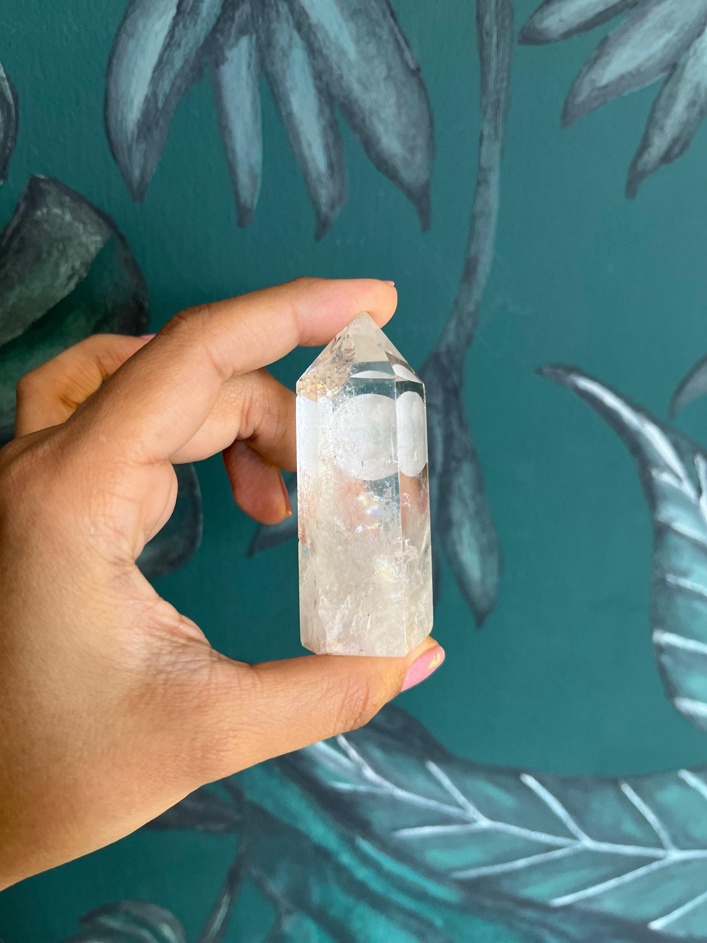 Obelisco cuarzo blanco