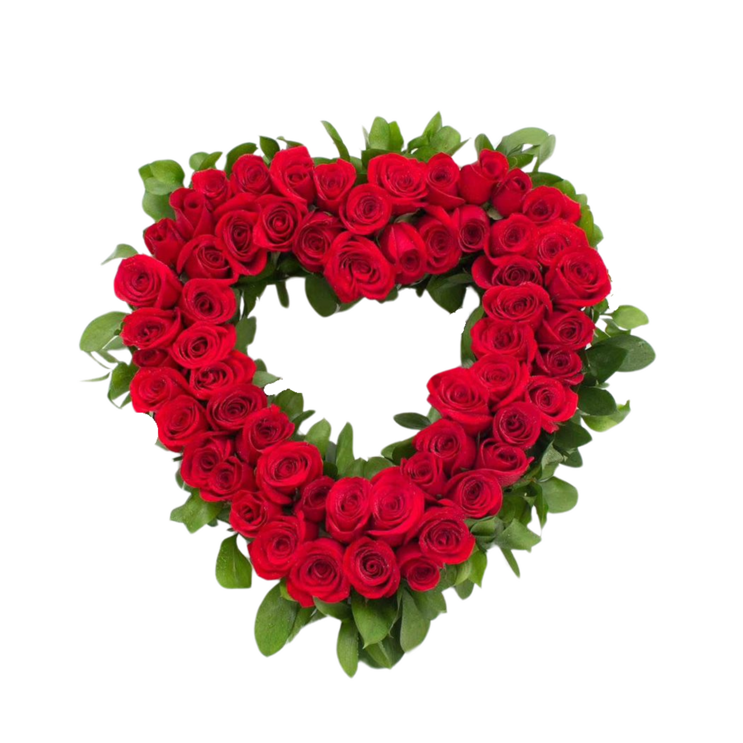 Corazón de 50 rosas