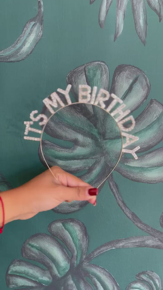 Diadema de cumpleaños metálica