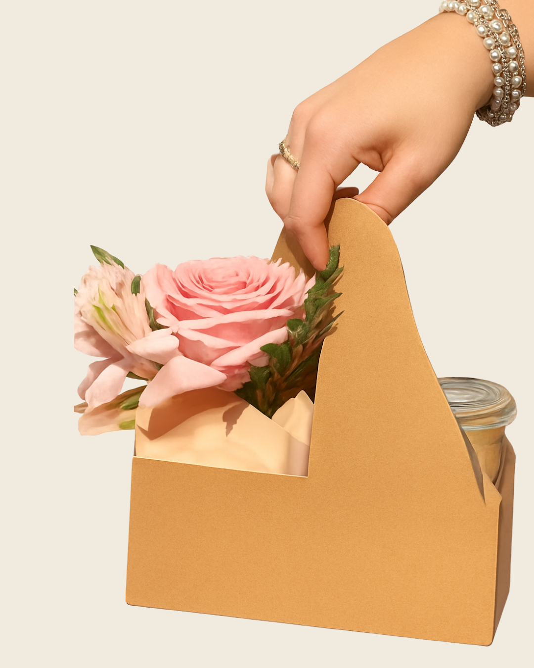 Porta café con flores