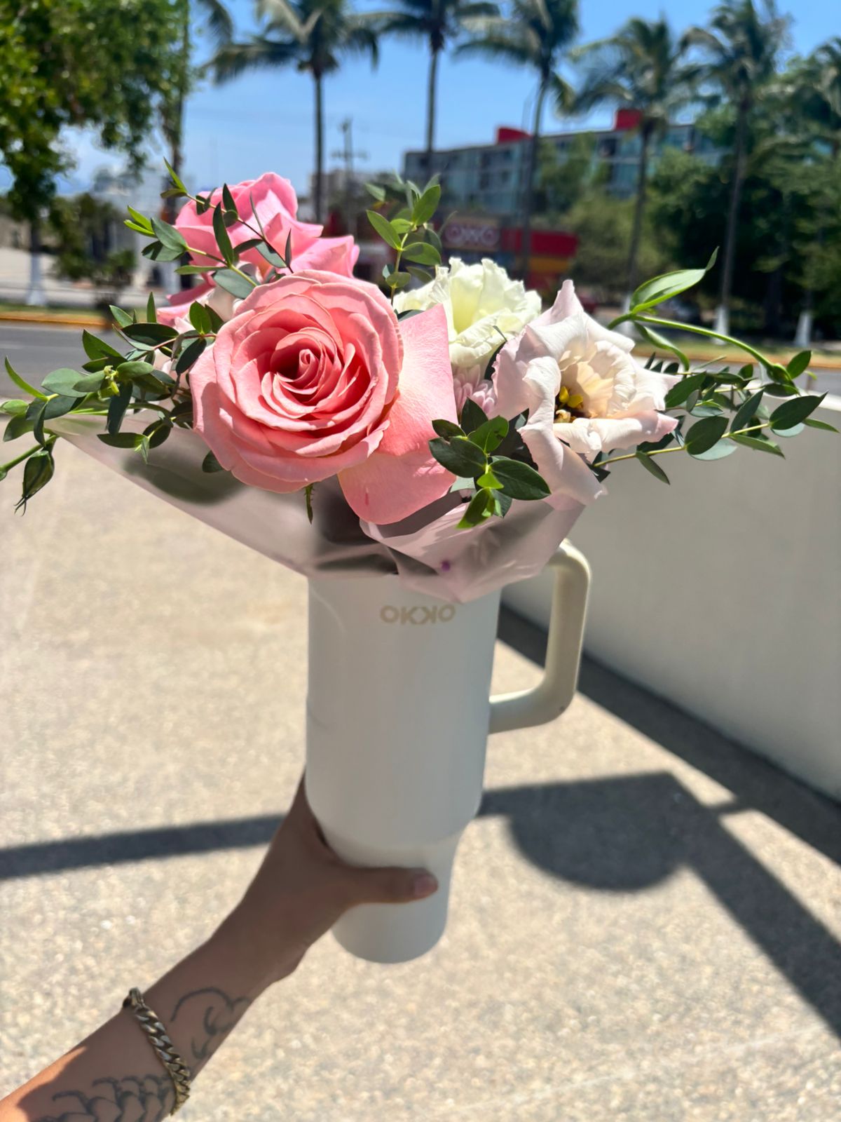 Termo con flores